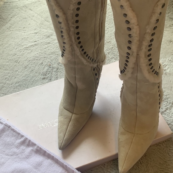 Jimmy Choo Natural Shearling Boots - Picture 2 of 12